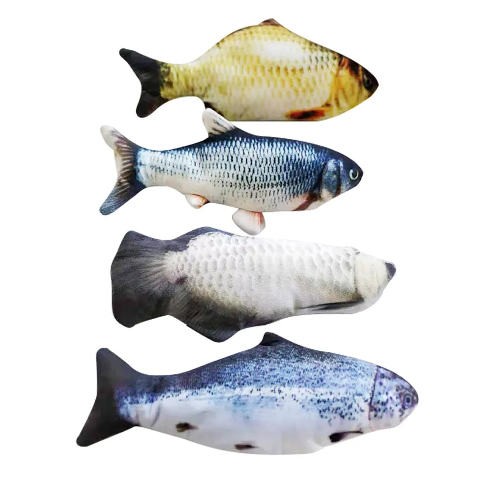 Electronic jumping fish simulation cat toy without catnip, 30cm multicolour design with USB charging