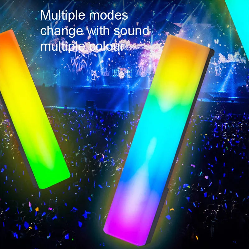 3D RGB light pick-up table top ambiance lamp with voice-activated rhythm lighting in black or white shell