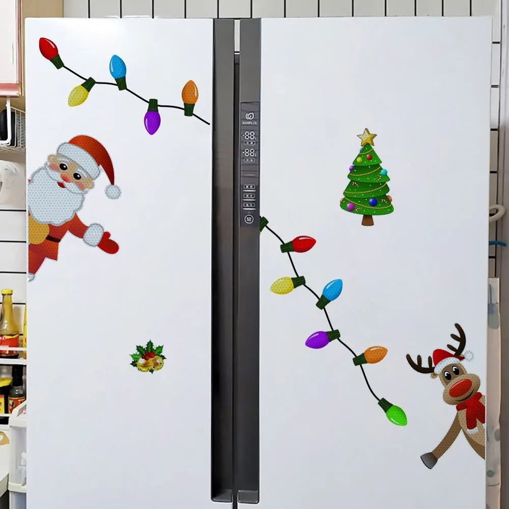 Reflective Christmas elk magnetic car decoration sticker with cartoon design in RFM025 colour