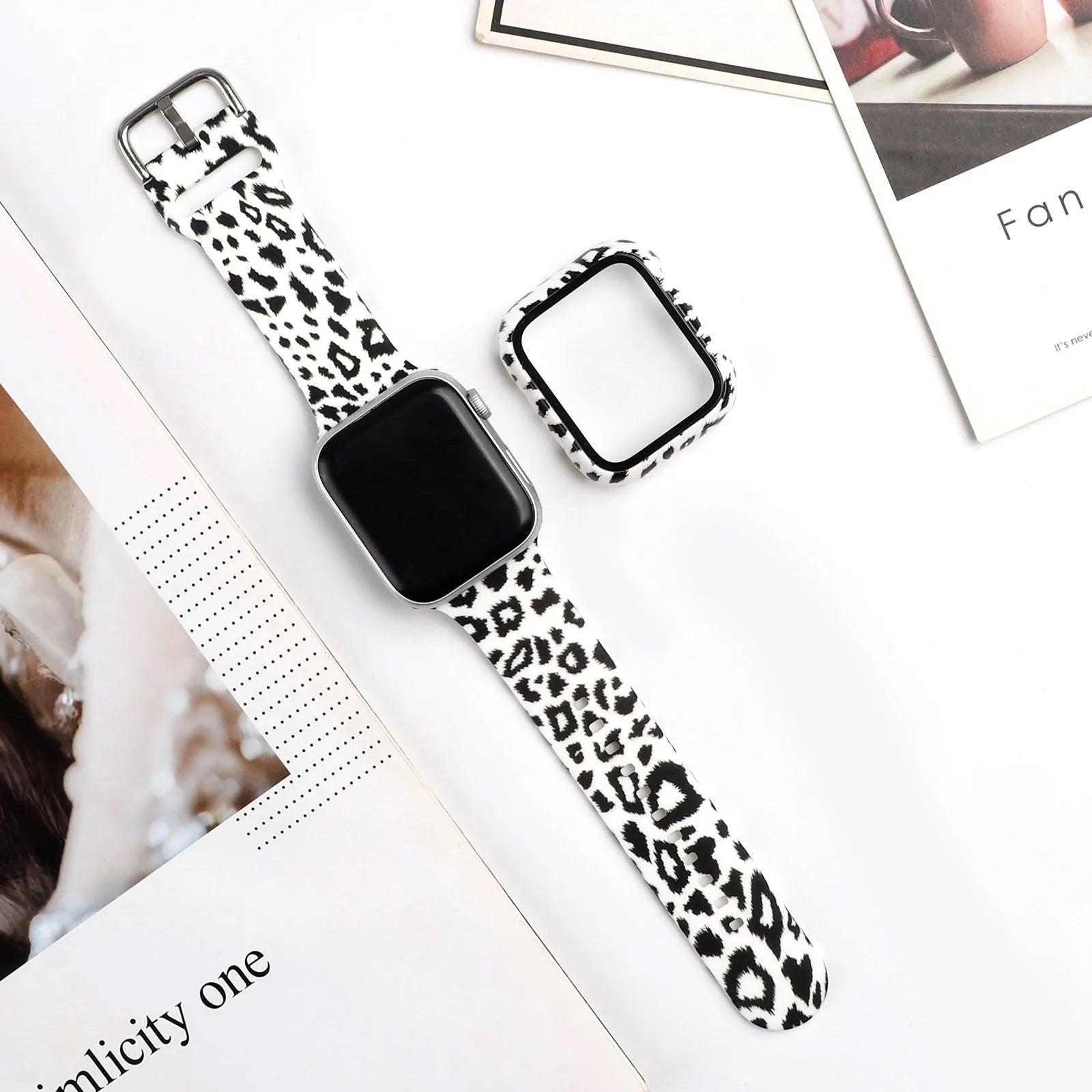 Printed silicone watch strap for Apple iWatch in multiple sizes and design options