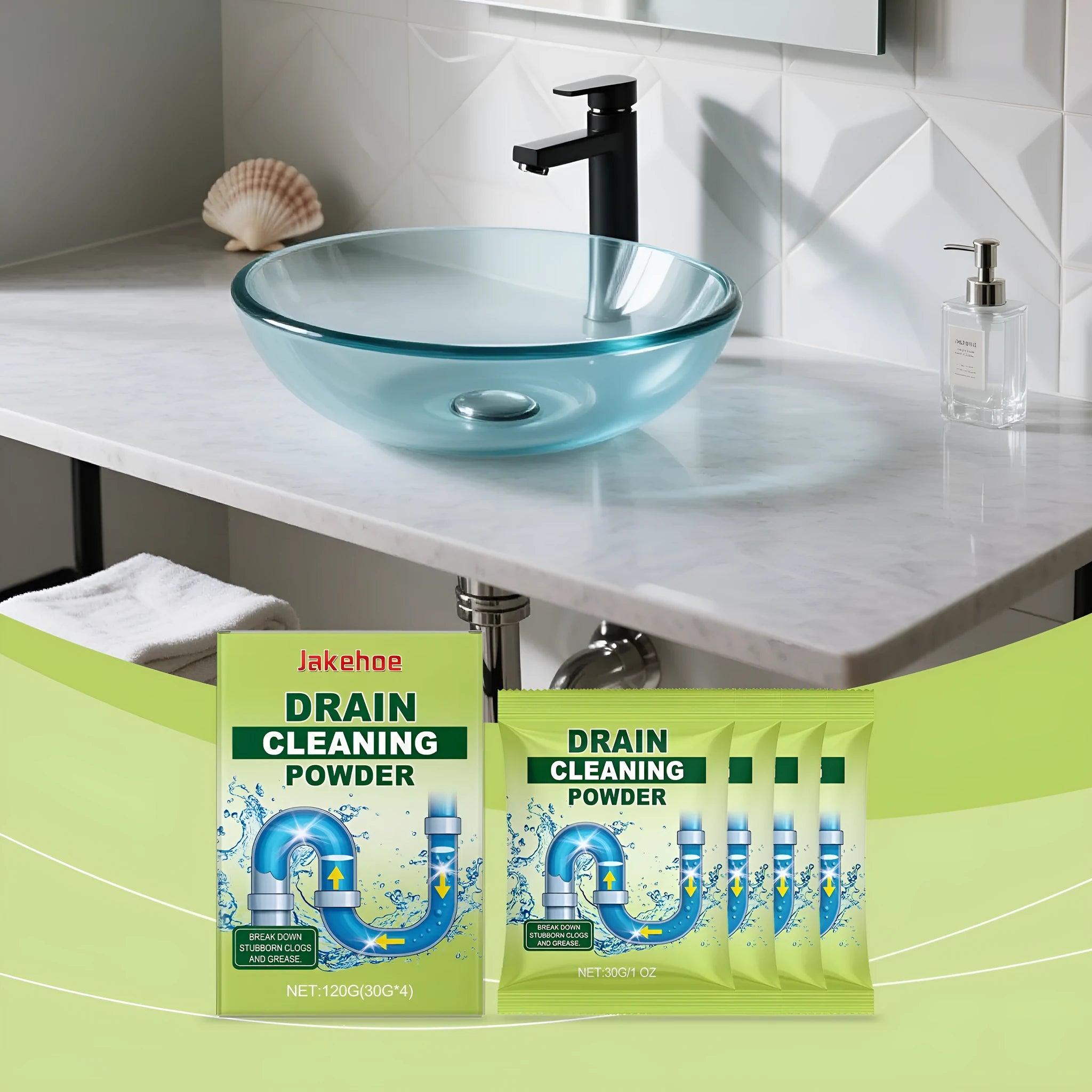 120g sodium hydroxide drain cleaning powder for unblocking sinks
