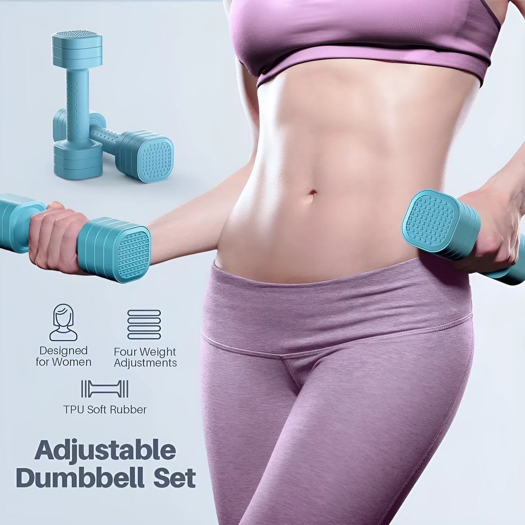 Women's detachable dumbbell set in pink colour with 5lb weight for fitness training
