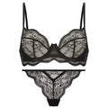 Women's French bikini set in nylon with fixed double-shoulder straps available in black red and green