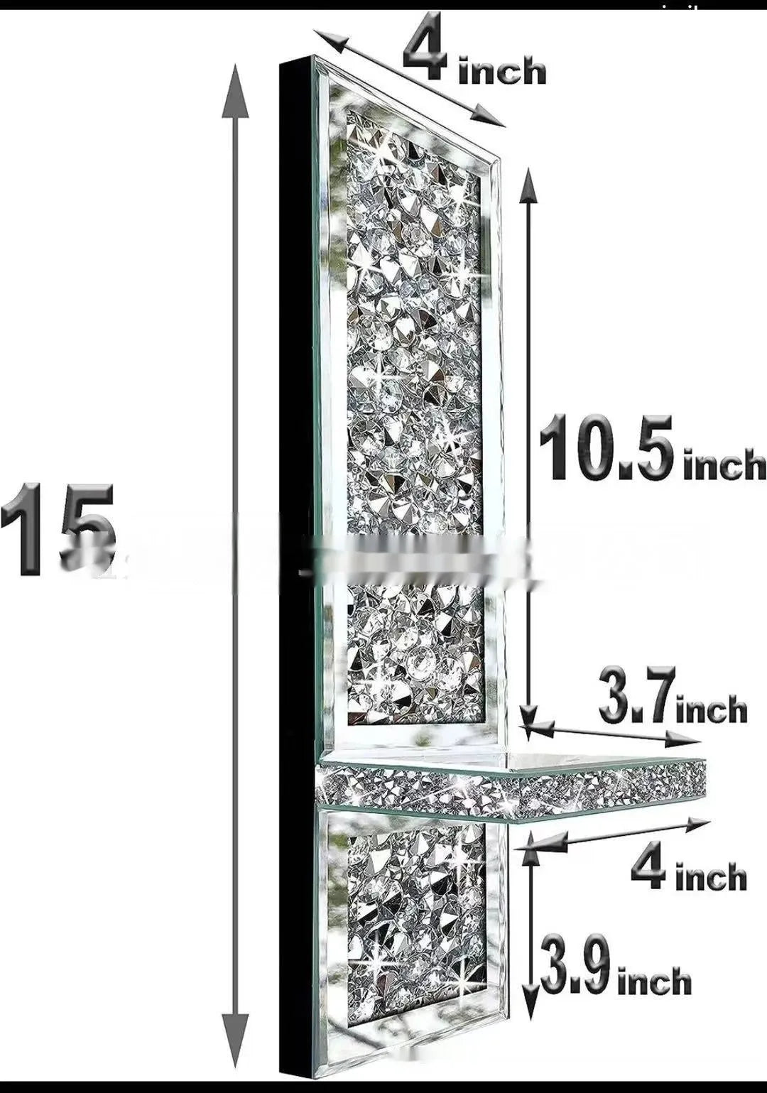 Silver mirror glass wall hanging candle holder pair for living room decoration