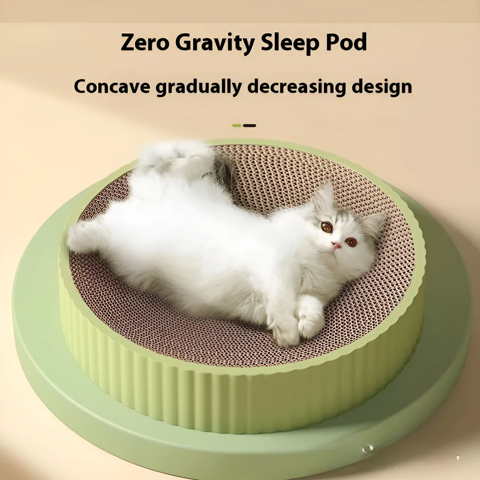 55cm round green cat scratching board with replaceable corrugated paper panels