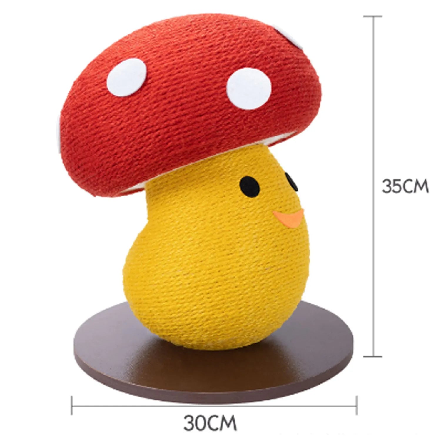 Mushroom-shaped cardboard cat scratcher with foldable accordion design for furniture protection