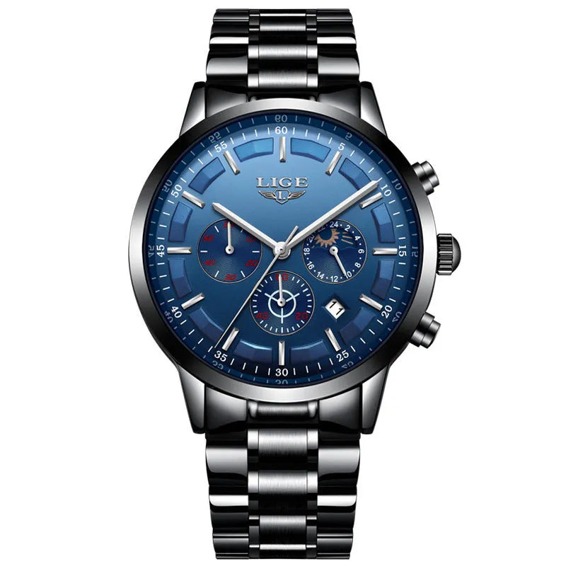 Men's waterproof quartz sports watch in multiple colour options with 12mm thickness
