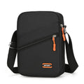 Simple solid-colour Oxford cloth crossbody commuter bag in silver grey, black, or navy blue.