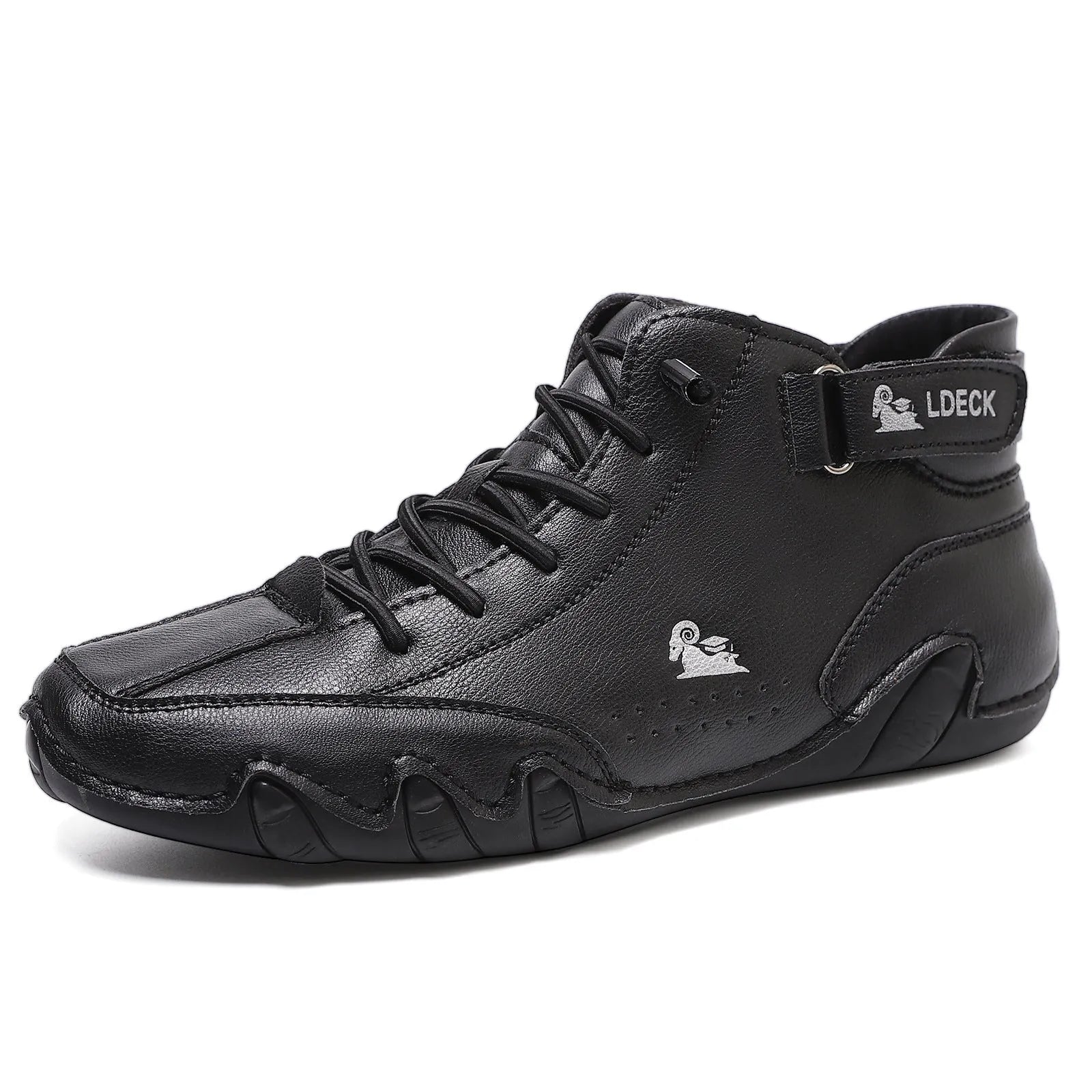 Men's Octopus high top shoes in khaki, grey, or black with rubber sole and microfiber upper