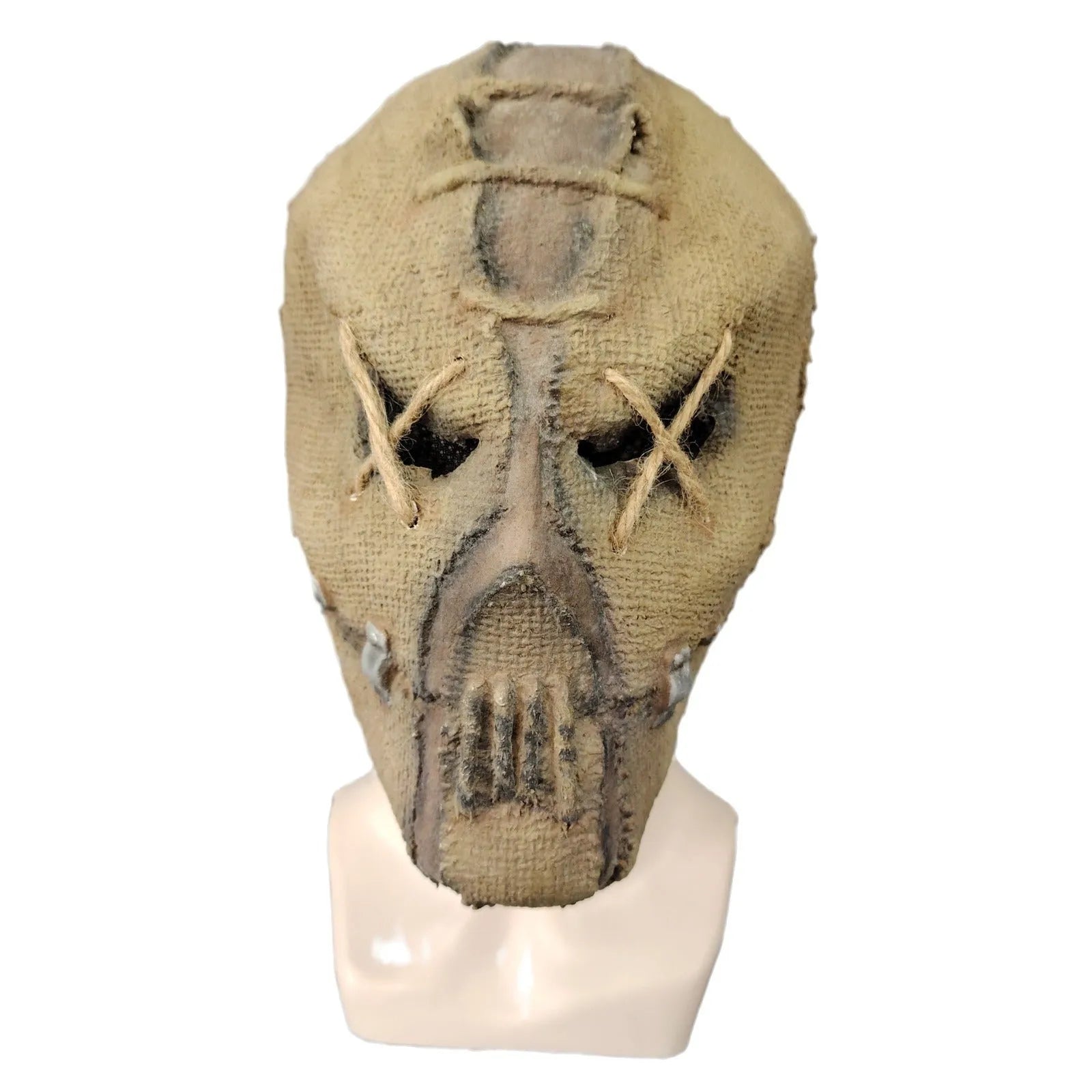 Latex Halloween mask with scar skull horror design showing full head coverage