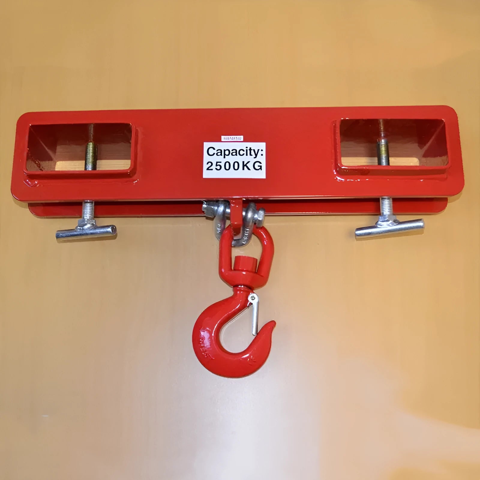Forklift rotatable drum crane locking hook attachment with safety device and 500kg capacity