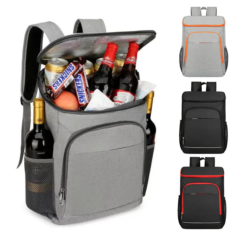 Large capacity outdoor thermal picnic backpack in Oxford cloth with curved shoulder straps and dry wet separation