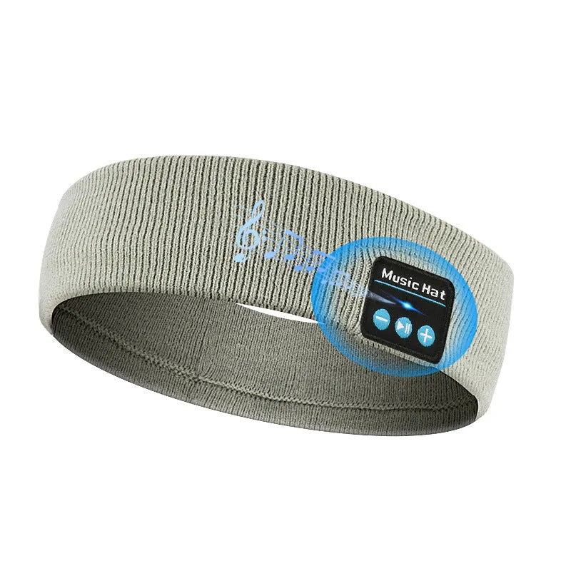 Bluetooth 5.4 sports scarf eye mask headband with integrated headphones in black, grey, or white colour options