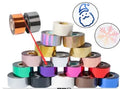 Roll of golden electrochemical aluminium hot stamping foil for leather and plastic branding.