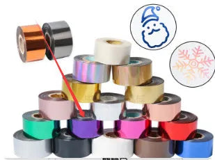 Roll of golden electrochemical aluminium hot stamping foil for leather and plastic branding.