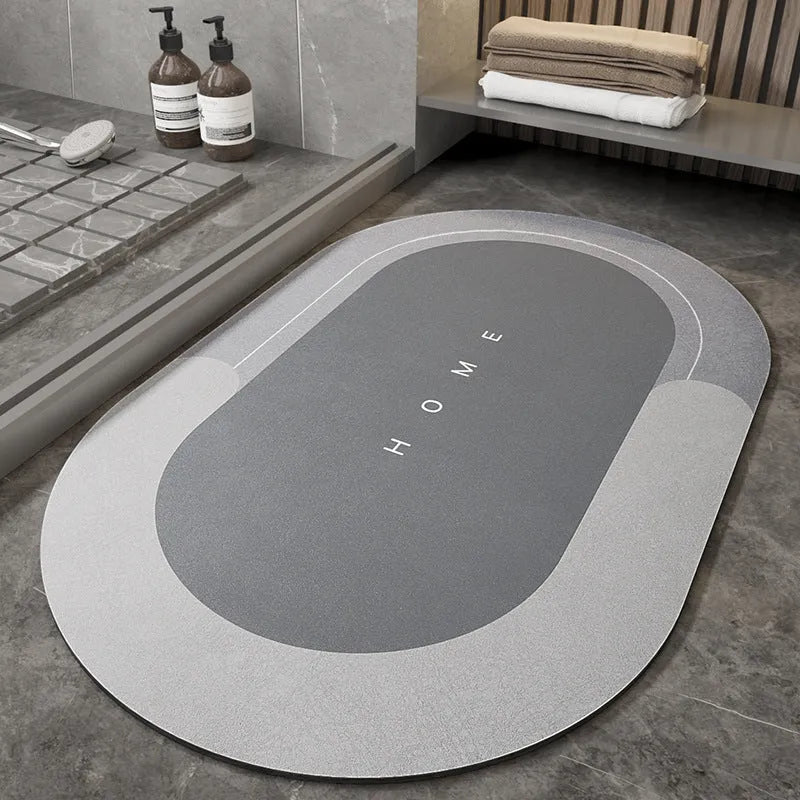 Blended bathroom floor mat for sliding door cushioning in blue colour rectangular shape