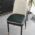 Beige leather horseshoe-shaped seat cushion on an office chair, showing non-slip base.