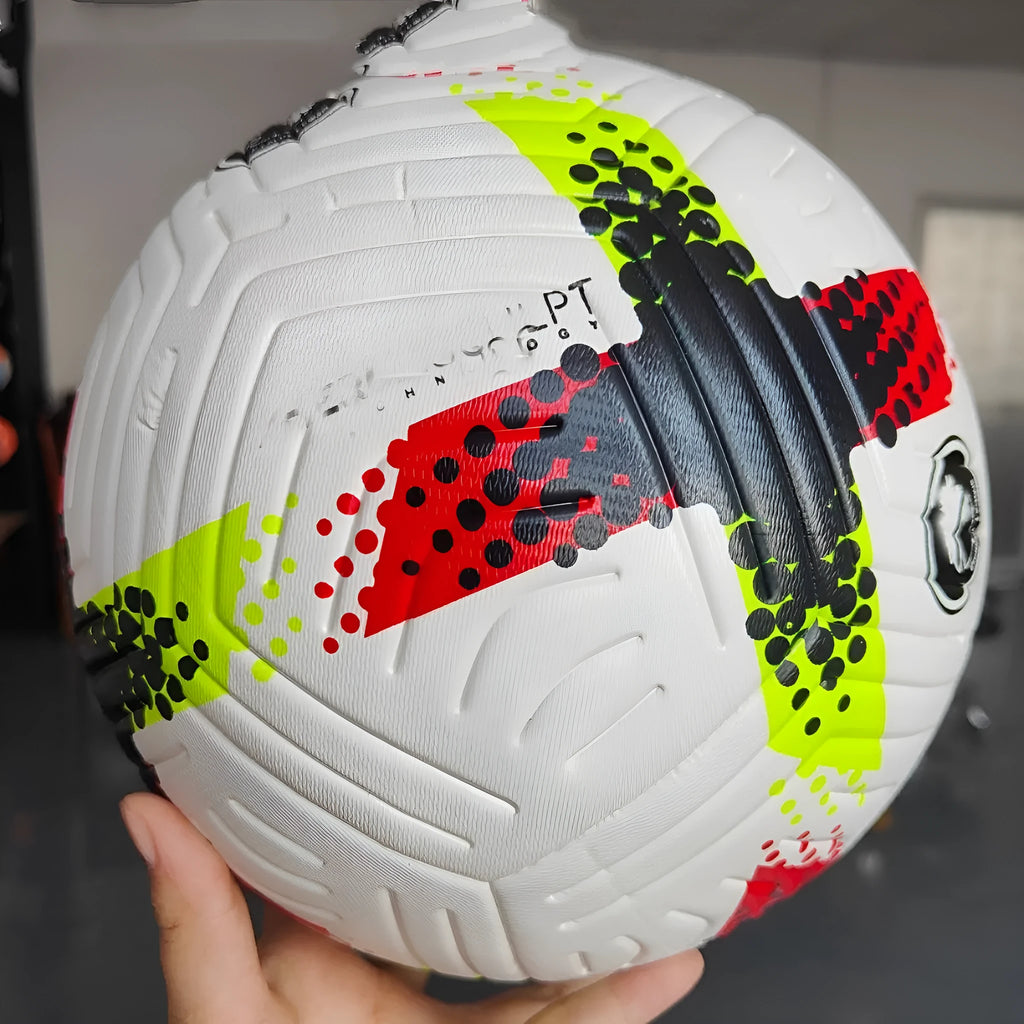 Fluorescent green size 5 football with seamless construction for training use