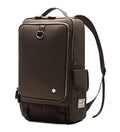 Modern Korean style men's backpack in Oxford cloth showing army green colour option.