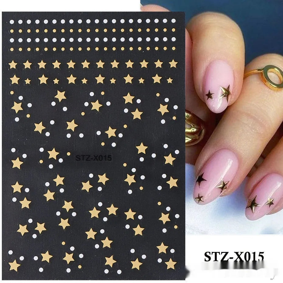 Black and silver stripe nail art stickers for French manicure designs in plastic material