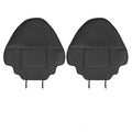 Pair of black leather anti kick pads for motorbike seat protection, 68cm long.