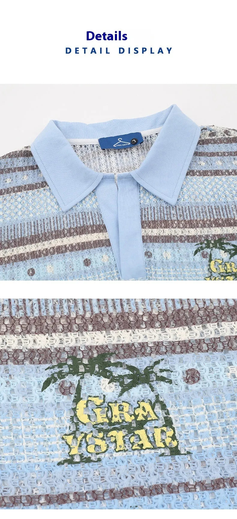 Men's printed casual shirt in yellow or blue with elastic polyester fabric and short sleeves