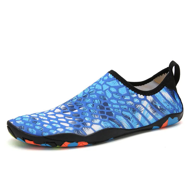Beach wading shoes with Lycra fabric upper and EVA midsole in multiple colour options