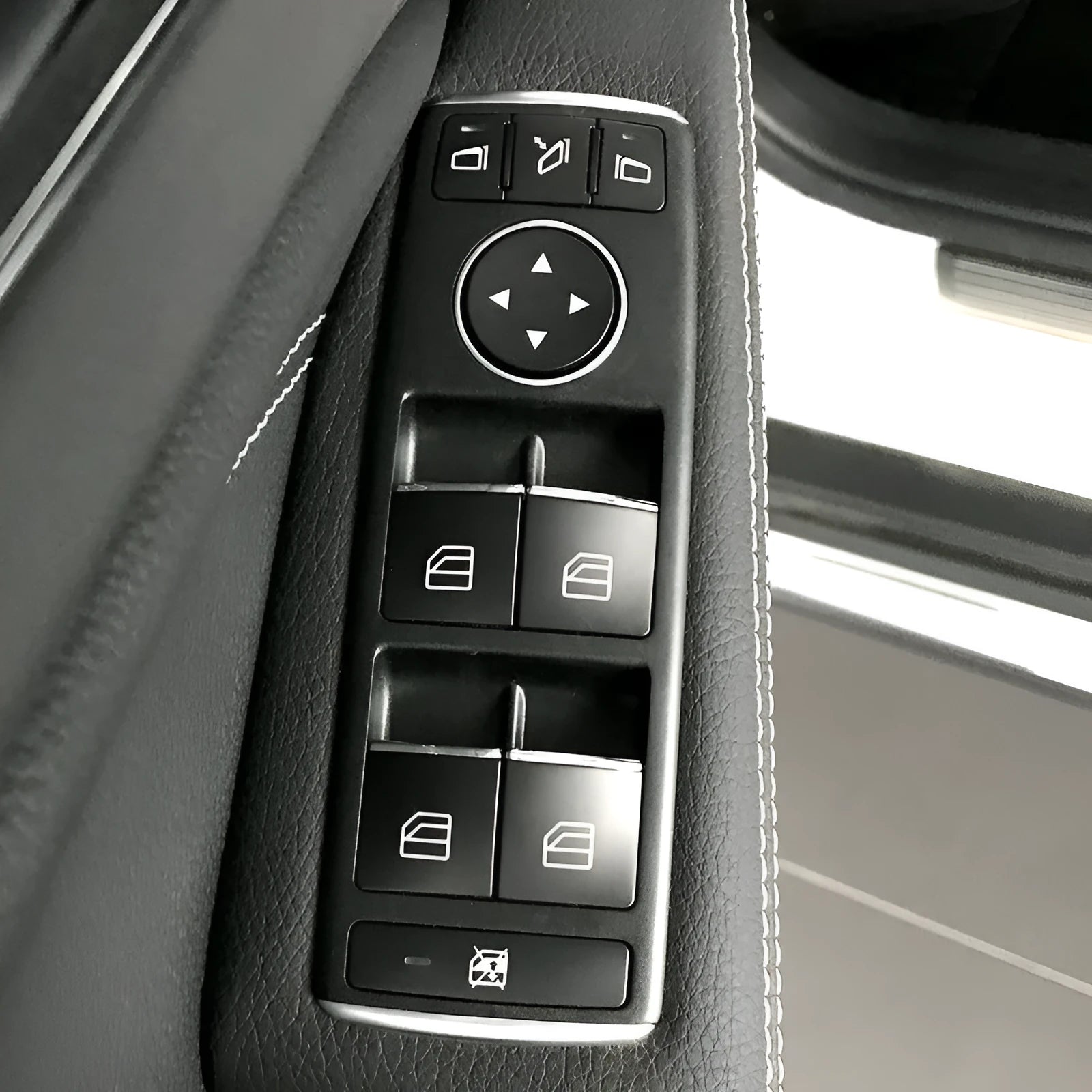 Black glitter ABS plastic window lift button decorative sticker for car interior customisation
