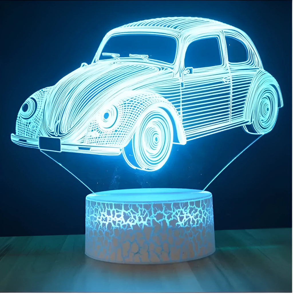Colourful LED table lamp with touch remote control on black base