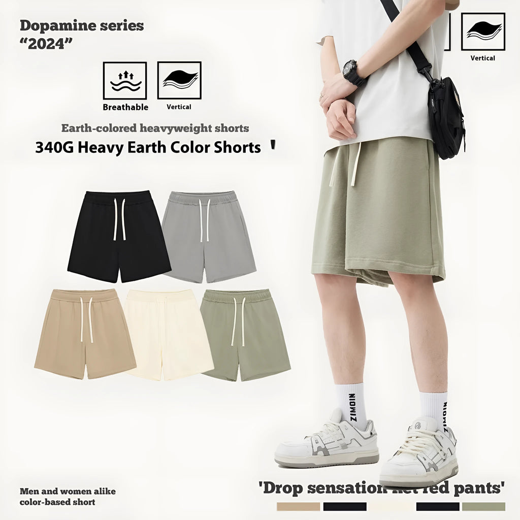 Children's loose-fit cotton denim summer shorts in cream apricot colour showing casual design