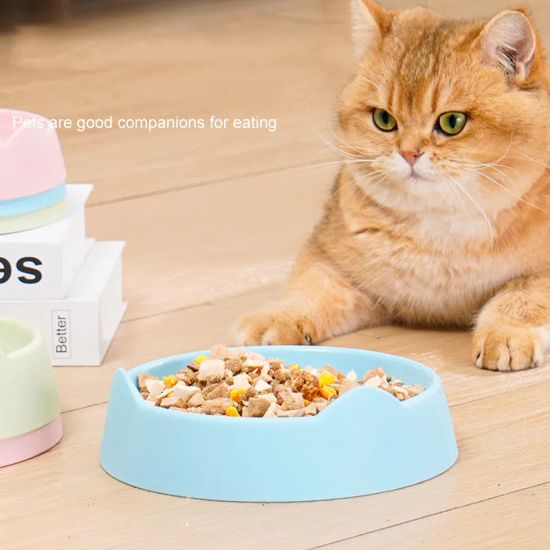 Blue ceramic dog slow feeder bowl with raised maze cups for fast-eating puppies