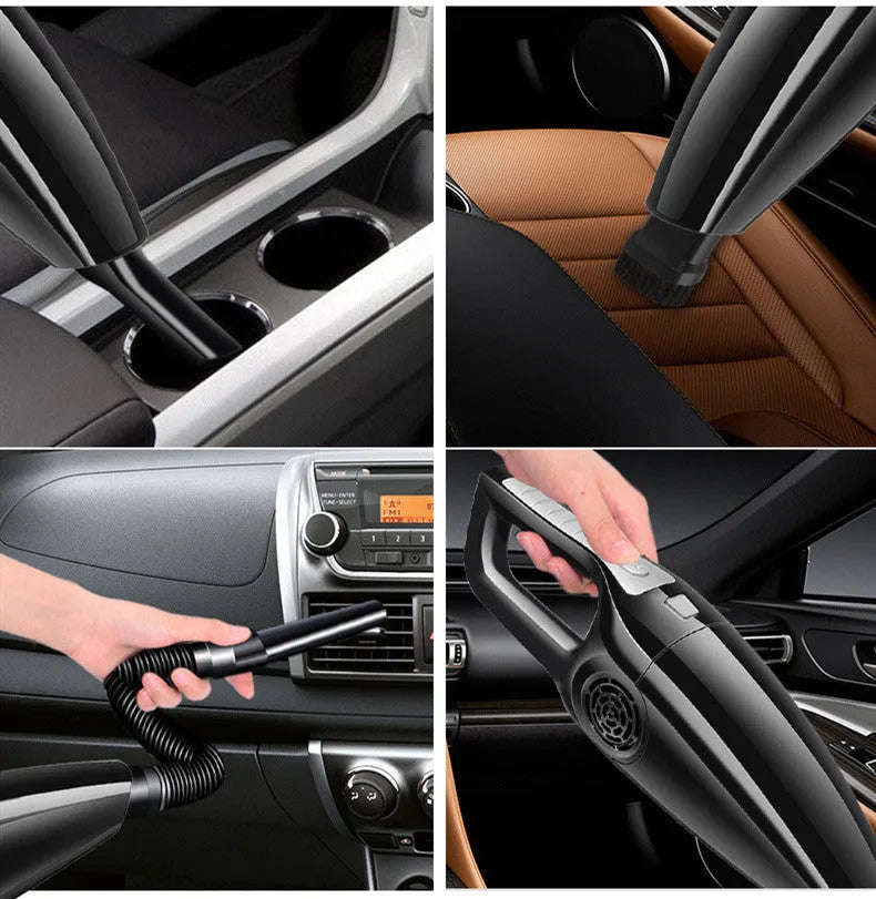 Hypa 8th generation black and orange handheld car vacuum cleaner with 12V plug.