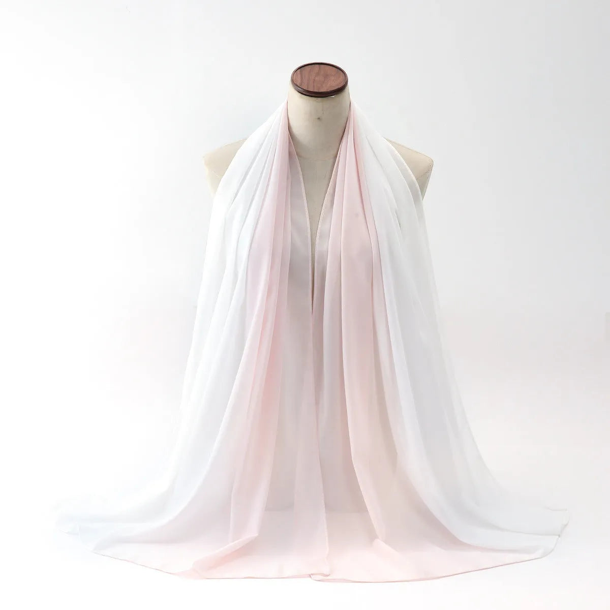 Long polyester chiffon summer scarf for women in an ethnic style, shown in one of twelve available colours.
