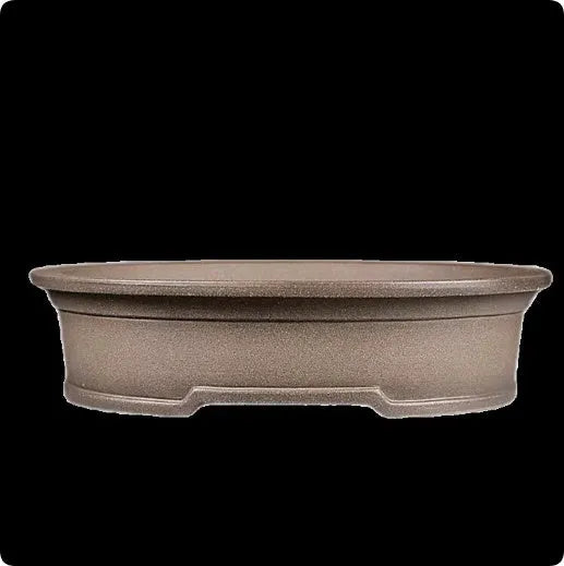 Handmade oval purple sand clay bonsai pot measuring 25x21x6.3cm for succulents