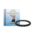 Men's adjustable wristband with genuine glass and natural black gallstone materials
