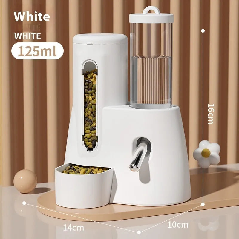 Blue hamster automatic drinking water feeder with kettle food basin for small rodent cages