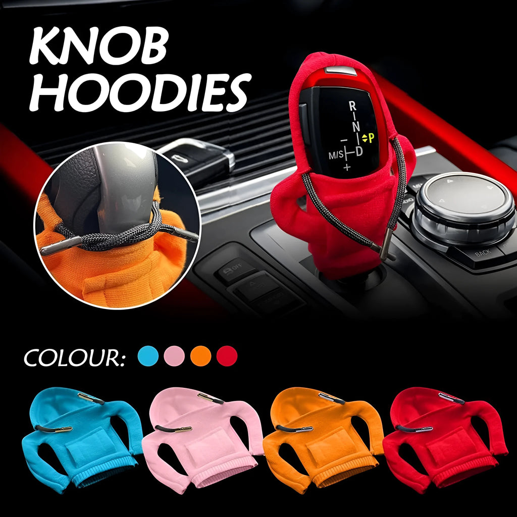 Cloth gear shift knob hoodie cover in multiple colours for manual and automatic cars