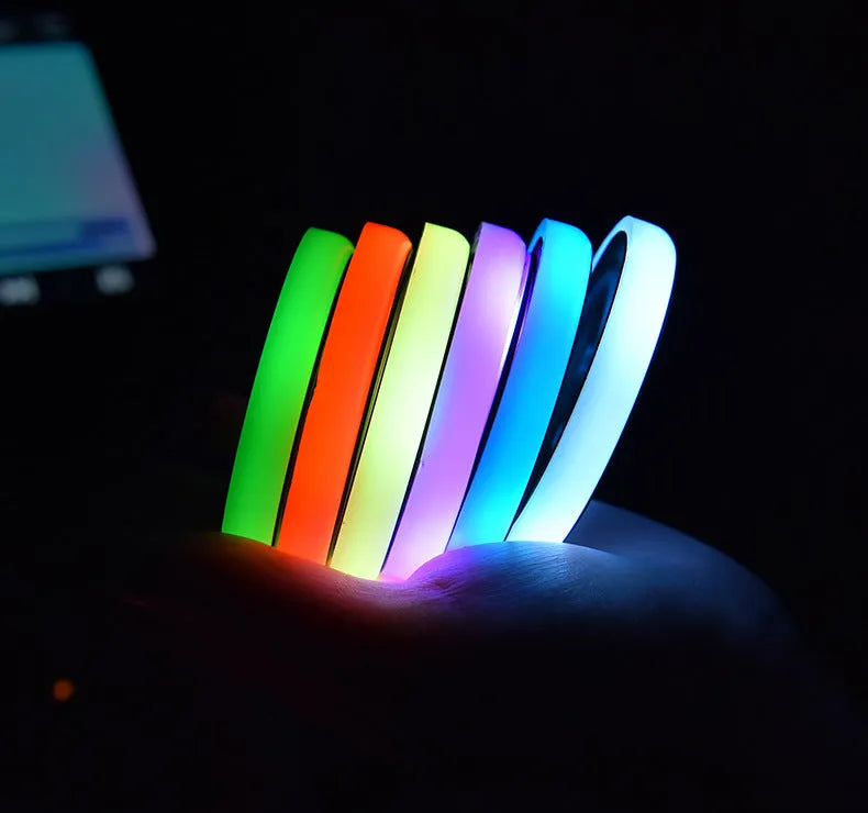 LED light-up coaster for car cup holders showing colourful illumination and 68mm diameter