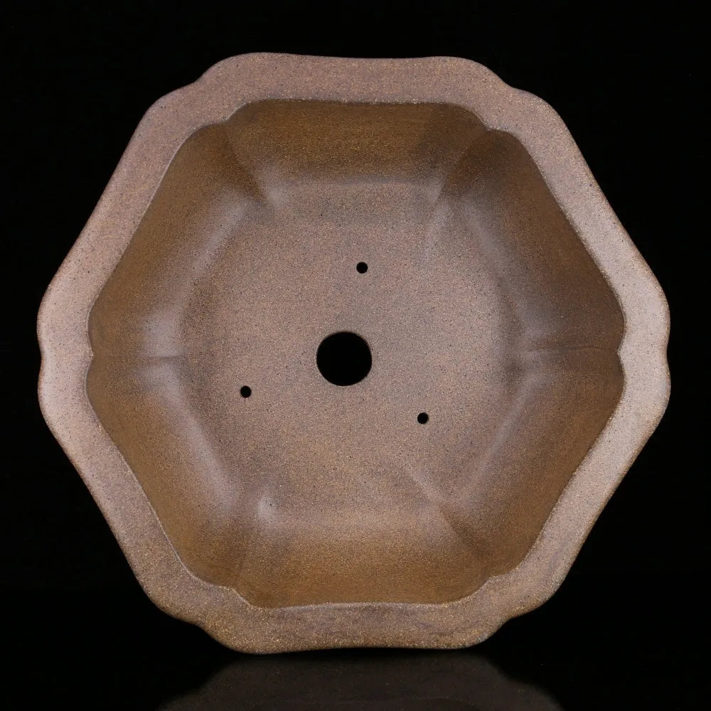 Large handmade purple sand tea cultivation basin in hexagonal or begonia styles