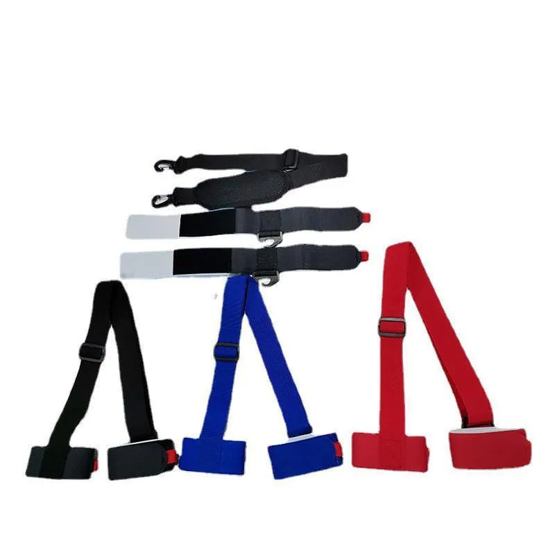 Adjustable skiing bandage strap with hook and loop fastening in multiple colour options