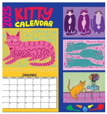 A3 sized cat-themed wall planner calendar for 2024 or 2025