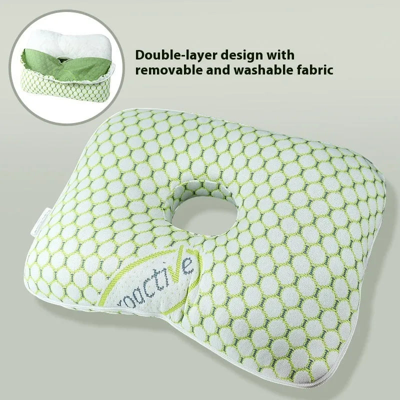 Beauty salon single hole ear pillow for adults in New Chinese style, measuring 39 by 28 by 6 centimetres.