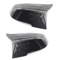 Pair of paint bright black modified horn rearview mirror shells for BMW 3 Series 4 Series F30 F32