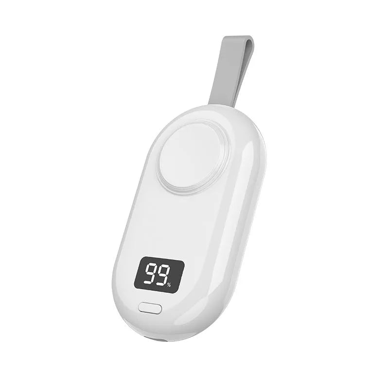 V5 watch wireless power bank portable charger with Type-C port in black and white colour options