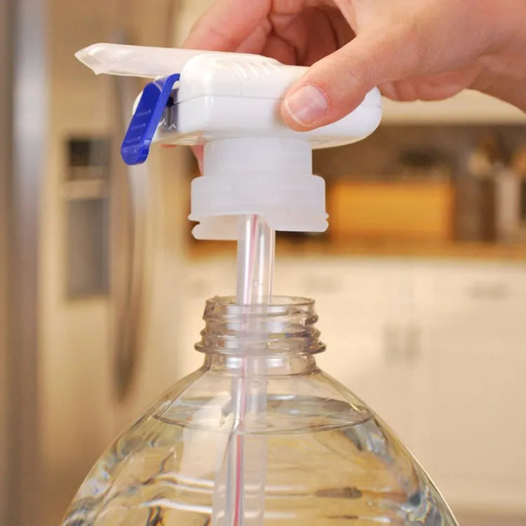 Electric pumping water device with silicone straw for milk and juice transfer with blue pressure handle