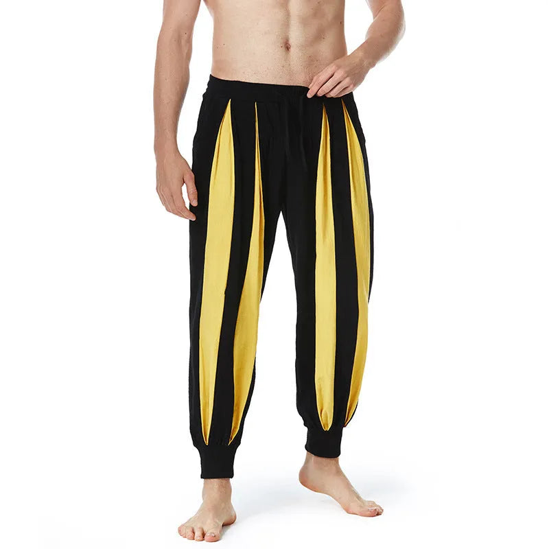 Men's straight-leg casual trousers in polyester available in four colours and six sizes