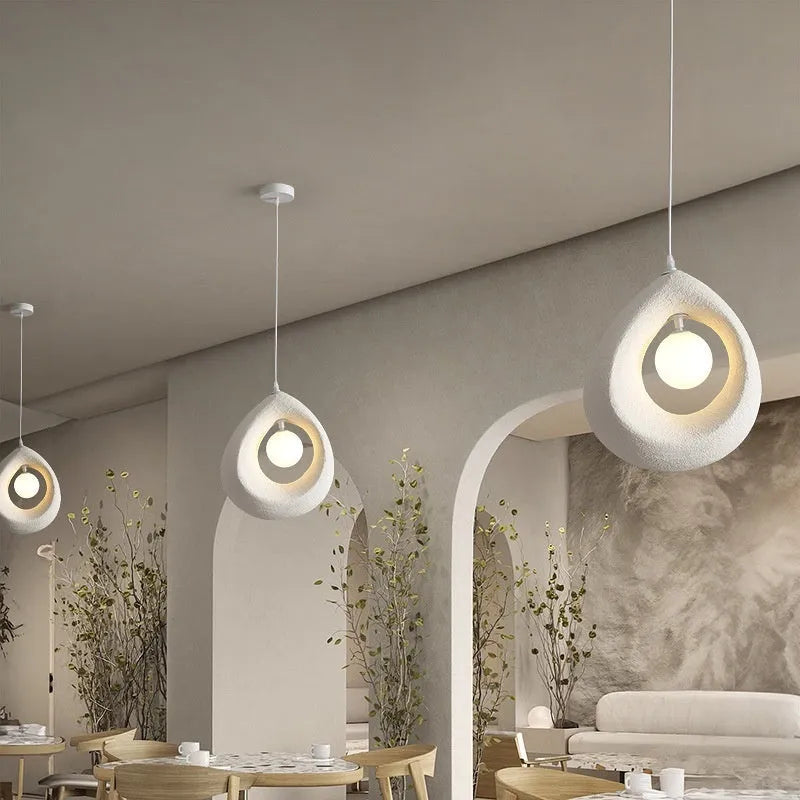 Sili Style retro modern pendant ceiling light with large milky white cylindrical shade