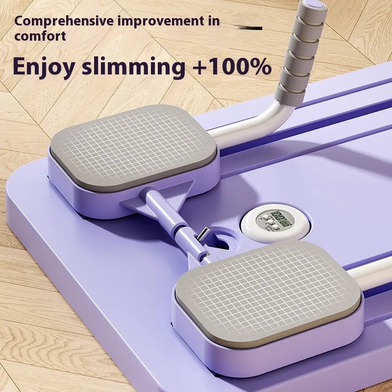 Standard purple fitness board with automatic rebound abdominal wheel for multi-exercise home training