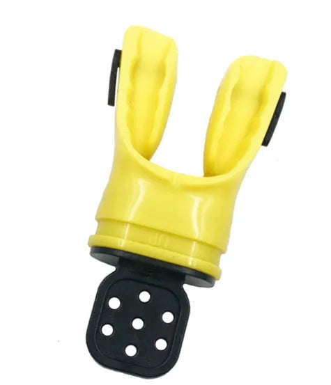 Edible silicone diving mouthpiece in multiple colour options showing 110mm length