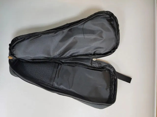 Black cloth storage bag for mobile phone stabilizer accessories and camera equipment organisation